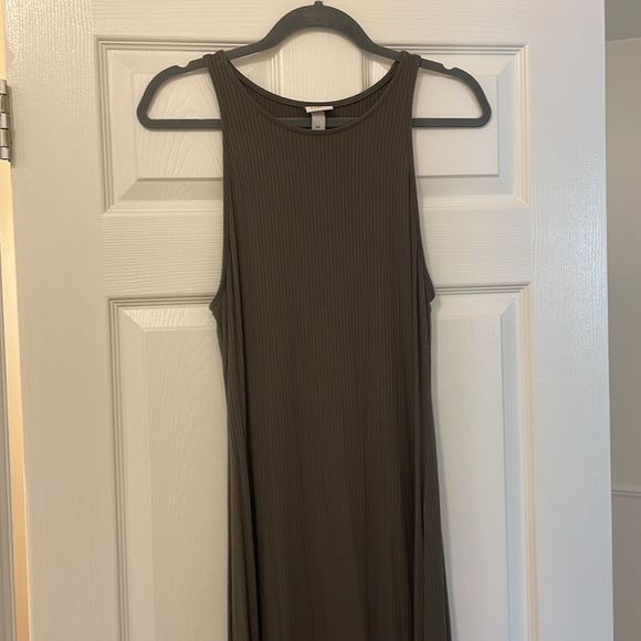 RIBBED OLIVE GREEN MAXI - Picture 3 of 3